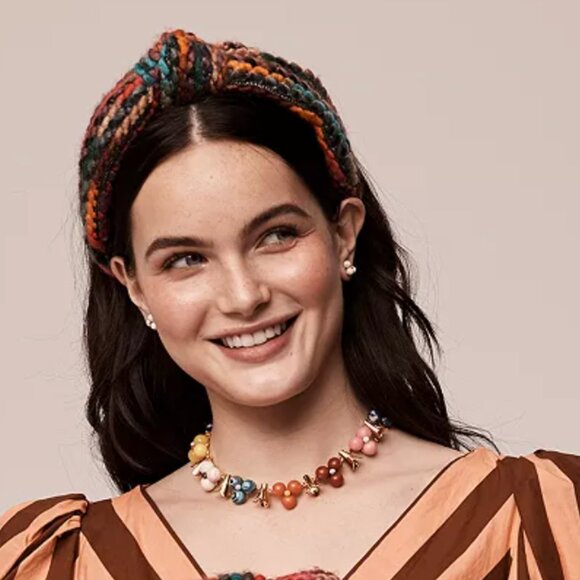 Women's Sweater Knotted Headband in Rainbow Multi - Picture 2 of 7